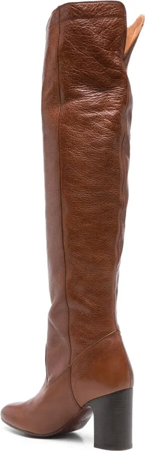 80mm Leather Knee-High Boots - Image 3