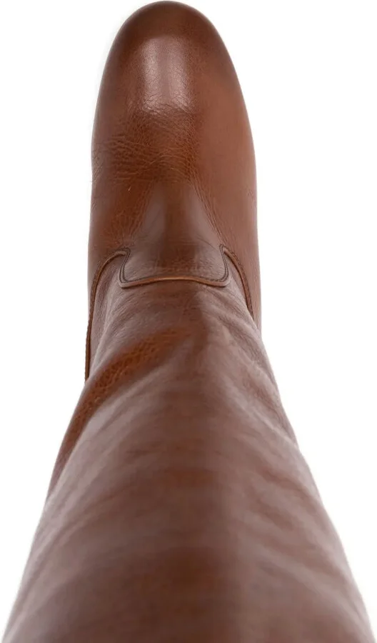 80mm Leather Knee-High Boots - Image 4