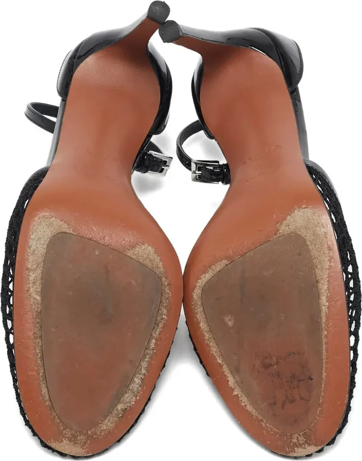 80mm Leather Mesh Sandals - Image 4