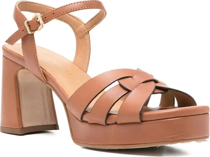 80mm Leather Platform Sandals - Image 2