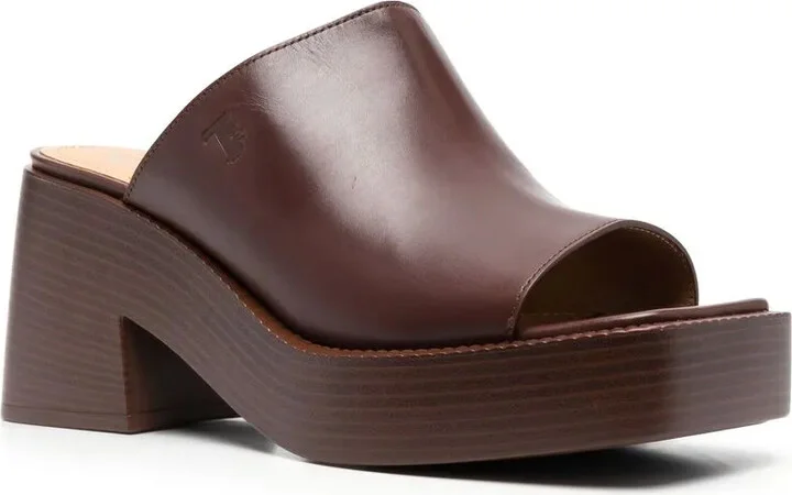 80mm Leather Platform Sandals - Image 2