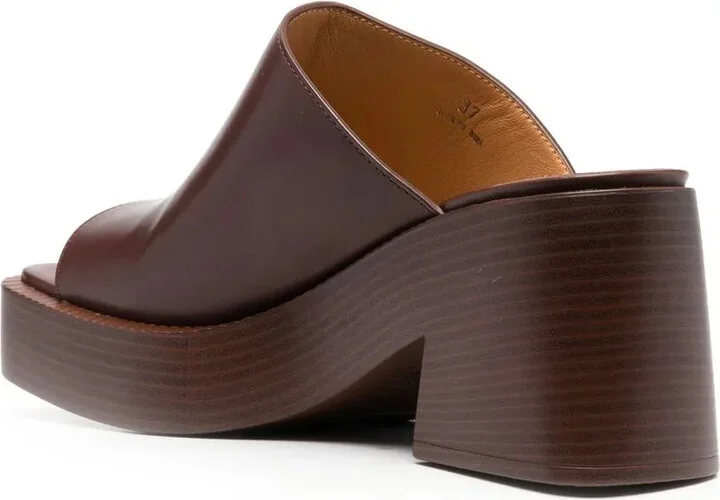 80mm Leather Platform Sandals - Image 3