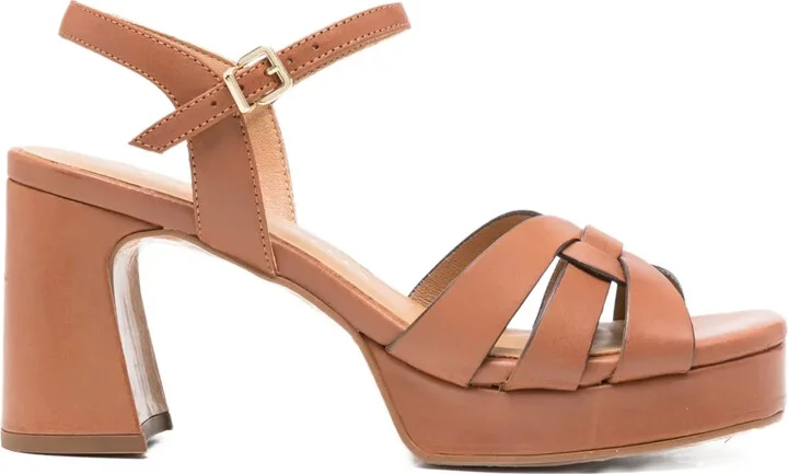 80mm Leather Platform Sandals