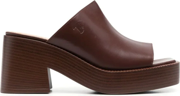 80mm Leather Platform Sandals