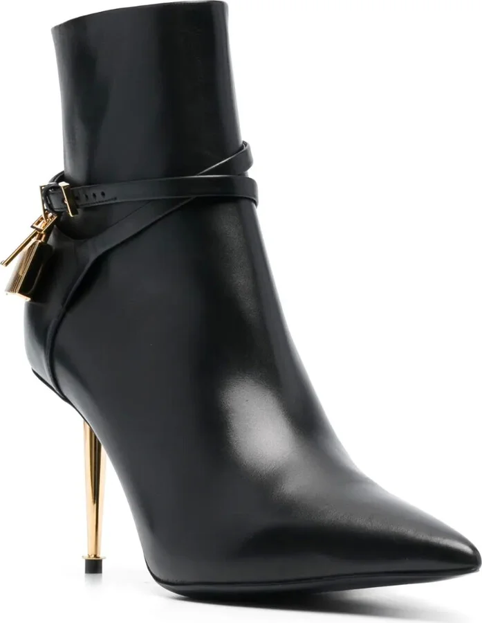 80mm Leather Pointed-Toe Boots - Image 2