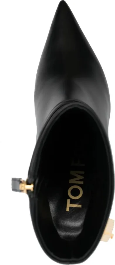 80mm Leather Pointed-Toe Boots - Image 4