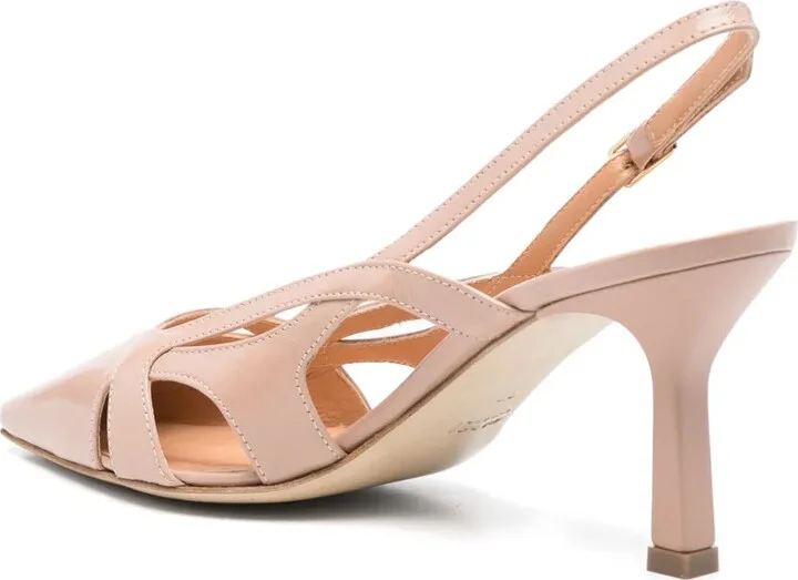 80mm Leather Slingback Pumps - Image 3