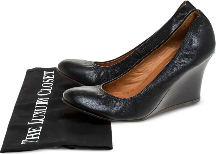 80mm Leather Wedge Pumps - Image 5