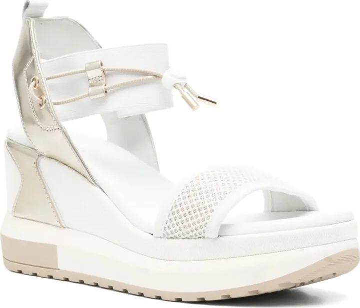 80mm Leather Wedge Sandals - Image 2