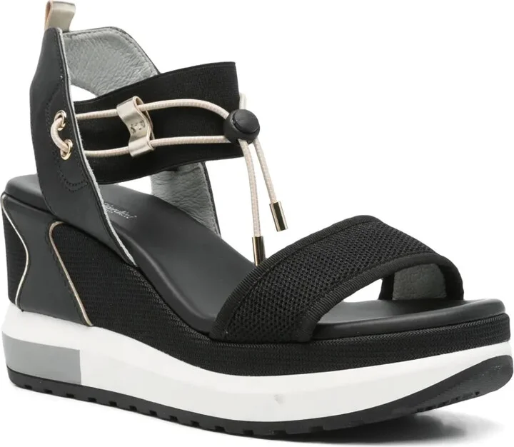 80mm Leather Wedge Sandals - Image 2