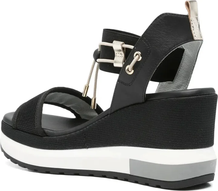 80mm Leather Wedge Sandals - Image 3