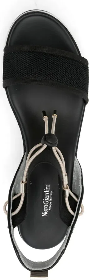 80mm Leather Wedge Sandals - Image 4