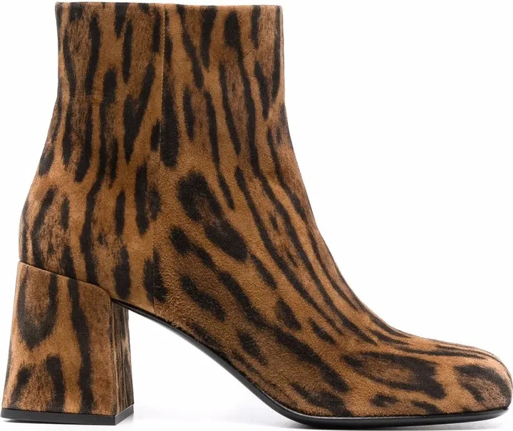 80mm Leopard-Print Ankle Boots