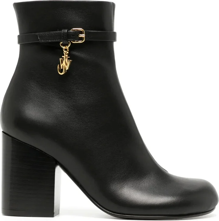 80mm Logo-Charm Leather Boots