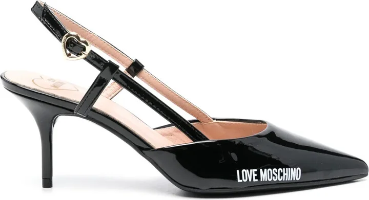80mm Logo-Print Pumps