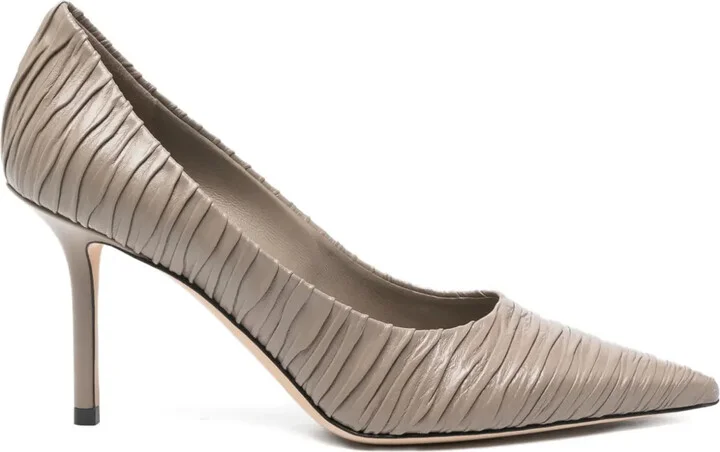 80mm Love pleated pointed-toe pumps