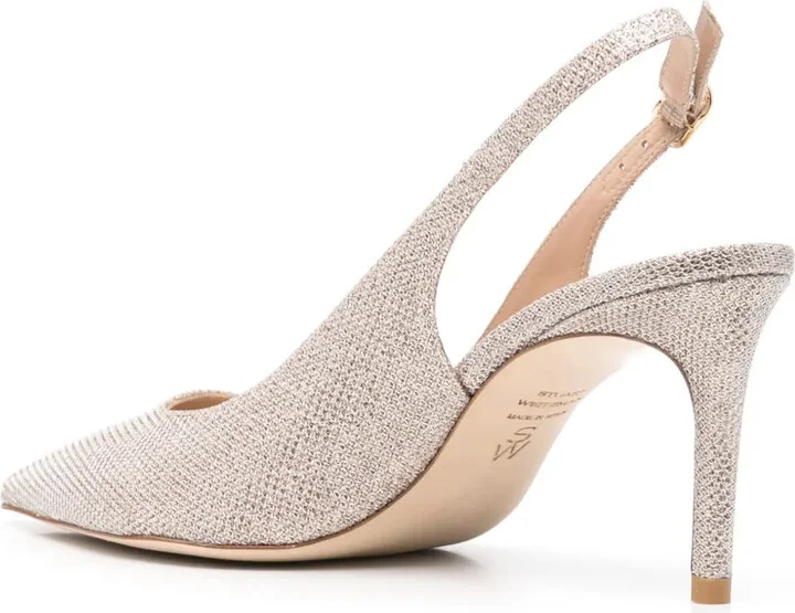 80mm Lurex-Detail Slingback Pumps - Image 3