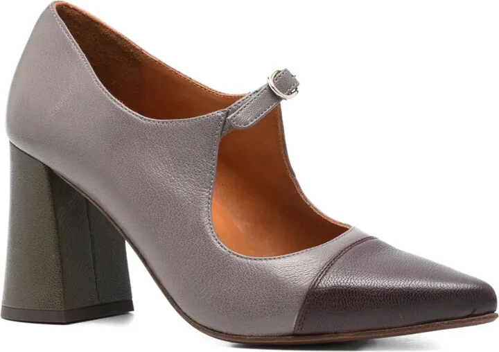 80mm Lusitai block-heel cap-toe pumps - Image 2