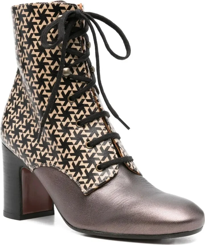 80mm Masalac geometric-pattern lace-up boots - Image 2