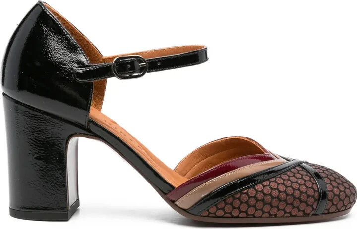 80mm Merman patent-leather ankle-strap pumps