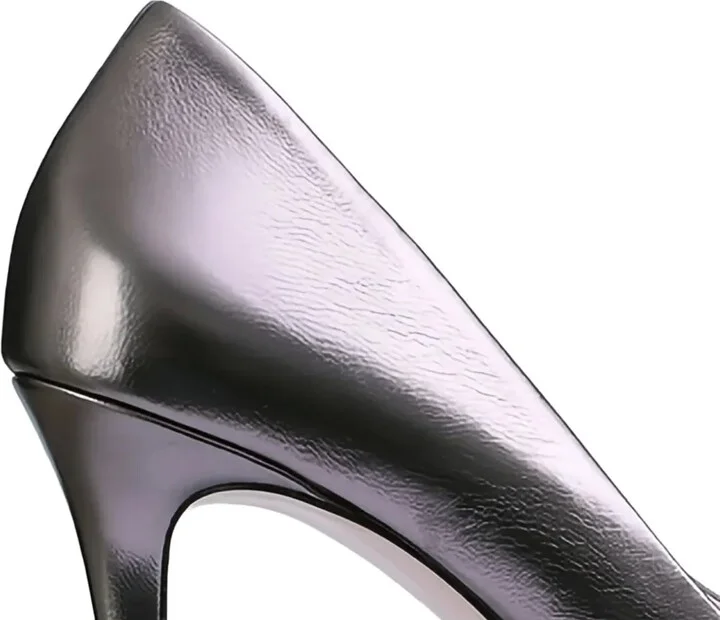 80mm Metallic Leather Pointed-Toe Pumps - Image 2
