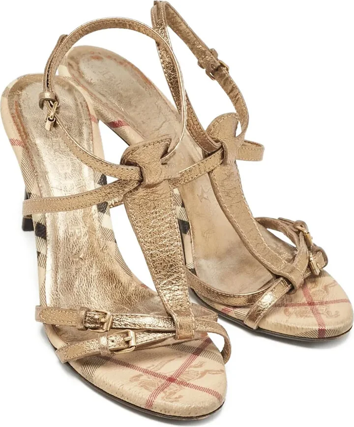 80mm Metallic-Leather Sandals - Image 3