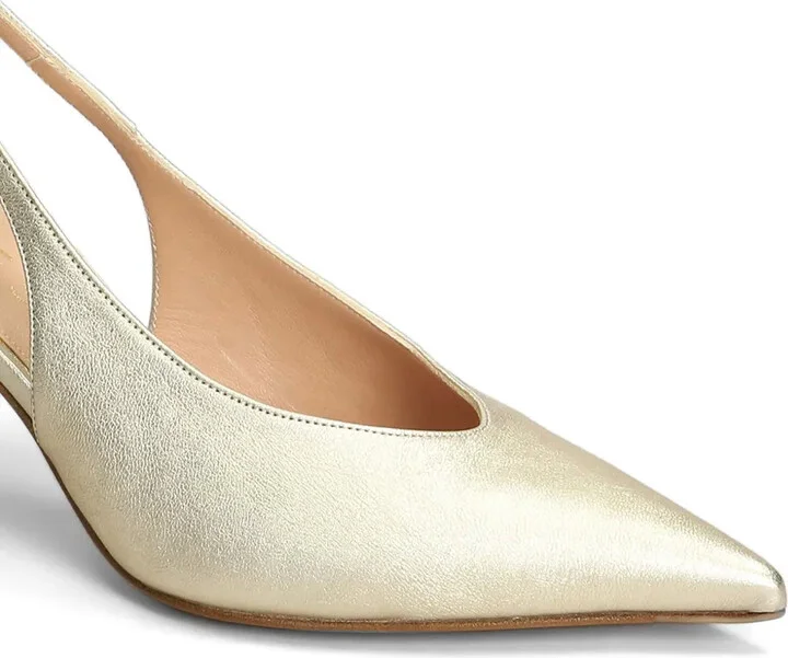 80mm Metallic Slingback Pumps - Image 5
