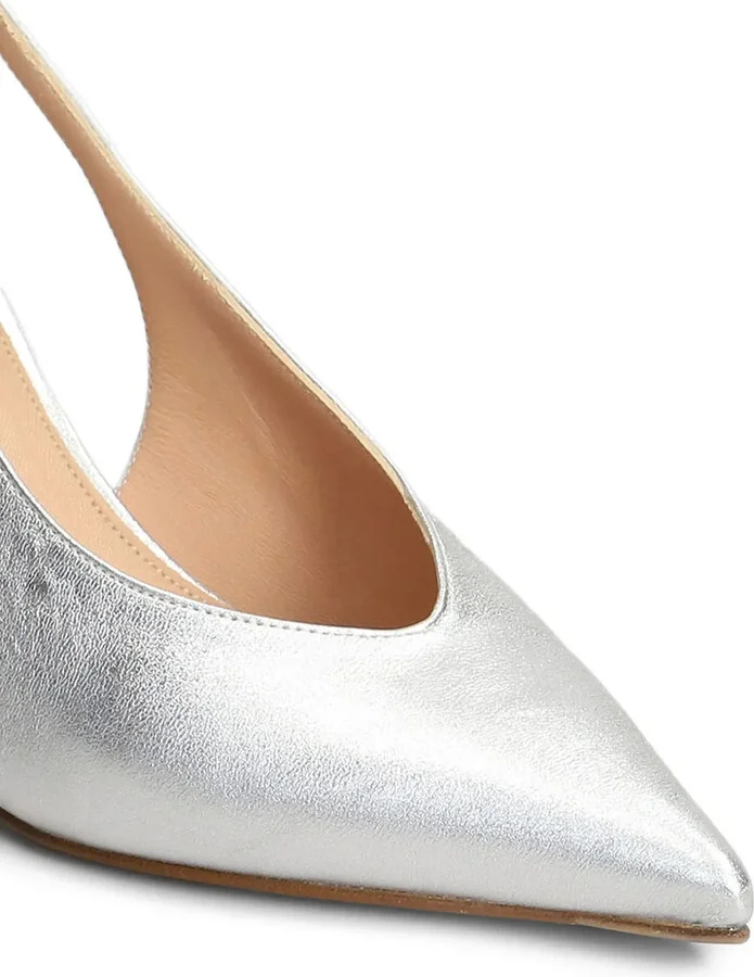 80mm Metallic Slingback Pumps - Image 5
