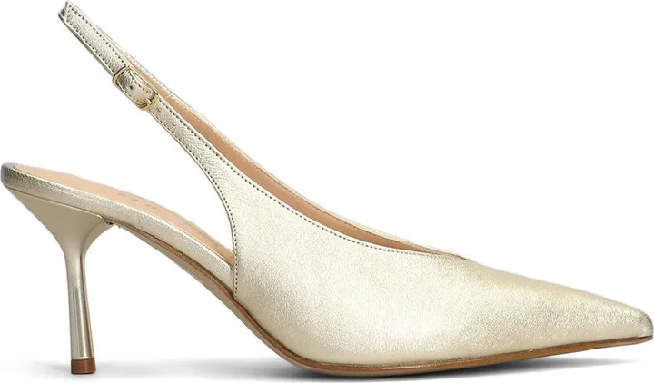 80mm Metallic Slingback Pumps
