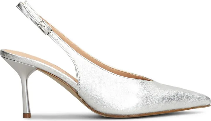 80mm Metallic Slingback Pumps