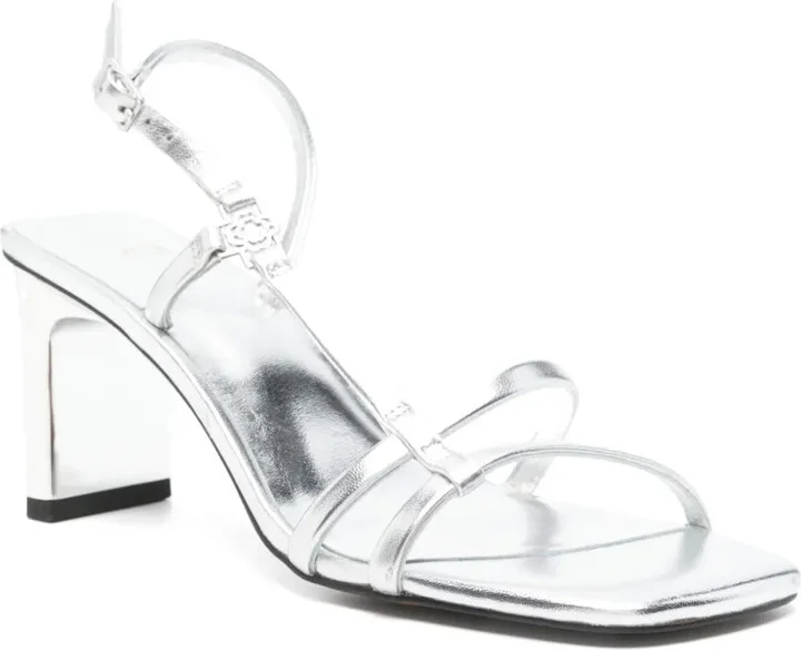 80mm Metallic Strappy Sandals - Image 2