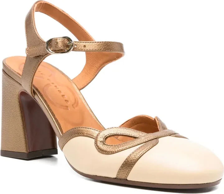80mm Mishin block-heel cut-out heeled pumps - Image 2