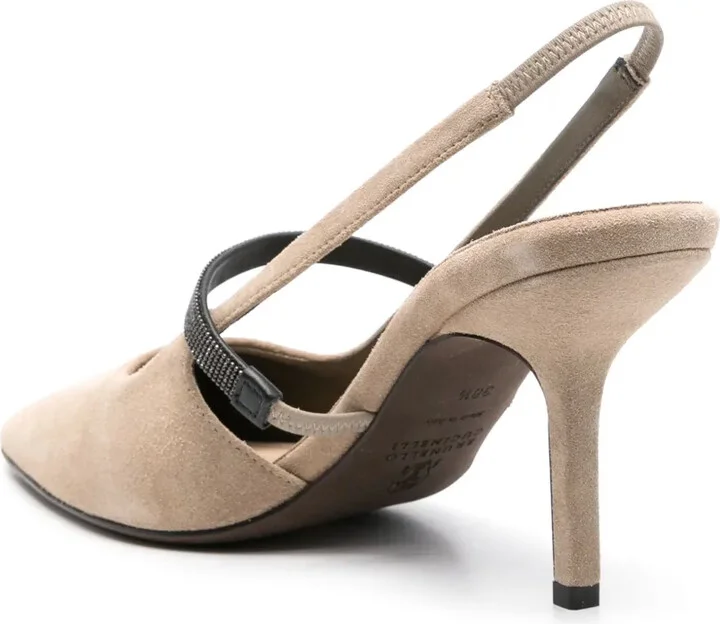80mm Monili-chain suede pumps - Image 3