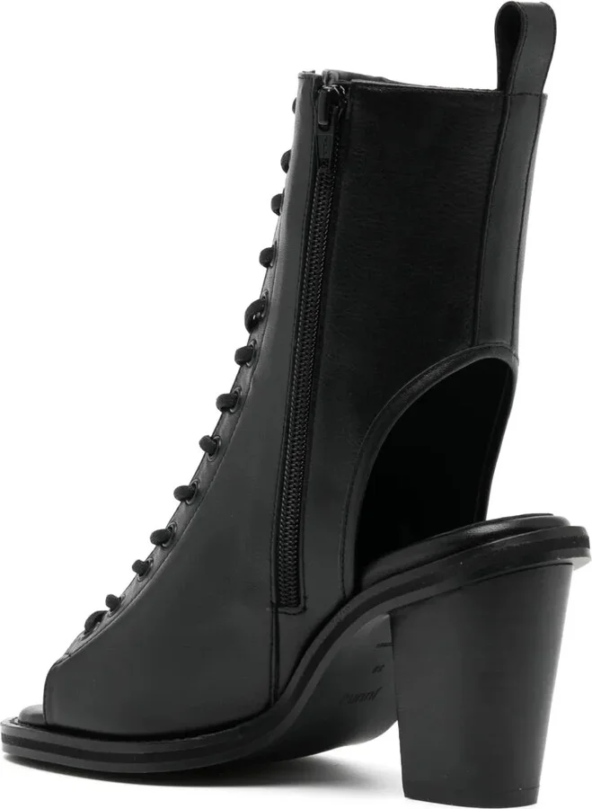 80mm Open-Toe Leather Boots - Image 3