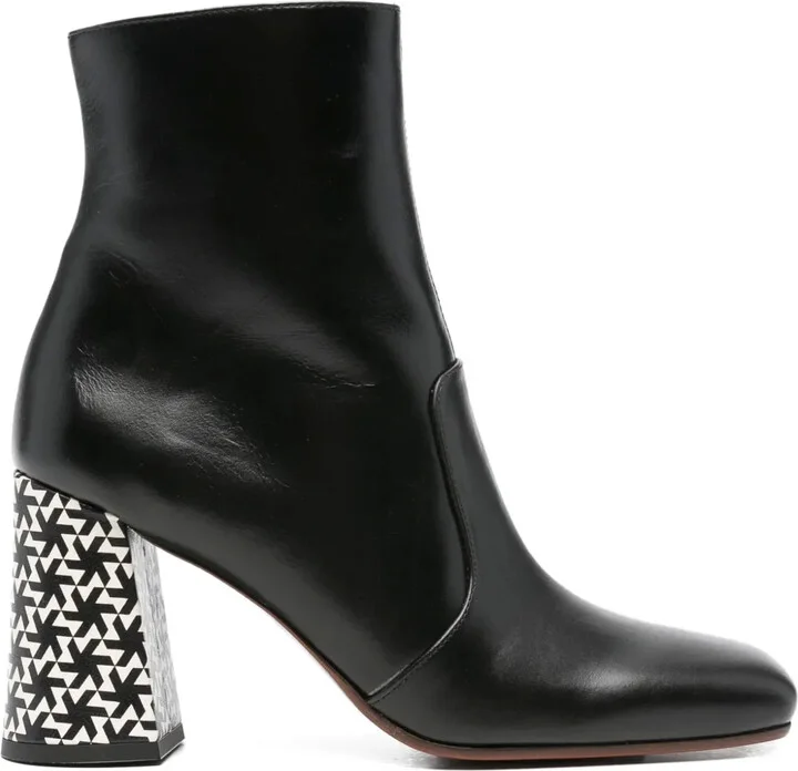 80mm Oysi geometric-block heel ankle boots