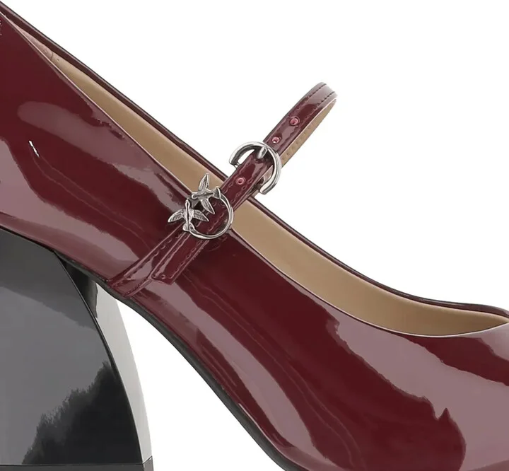 80MM patent leather ankle-strap pumps - Image 4