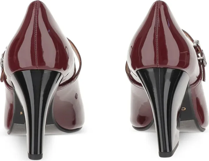 80MM patent leather ankle-strap pumps - Image 5