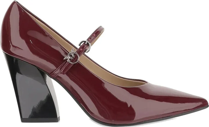 80MM patent leather ankle-strap pumps