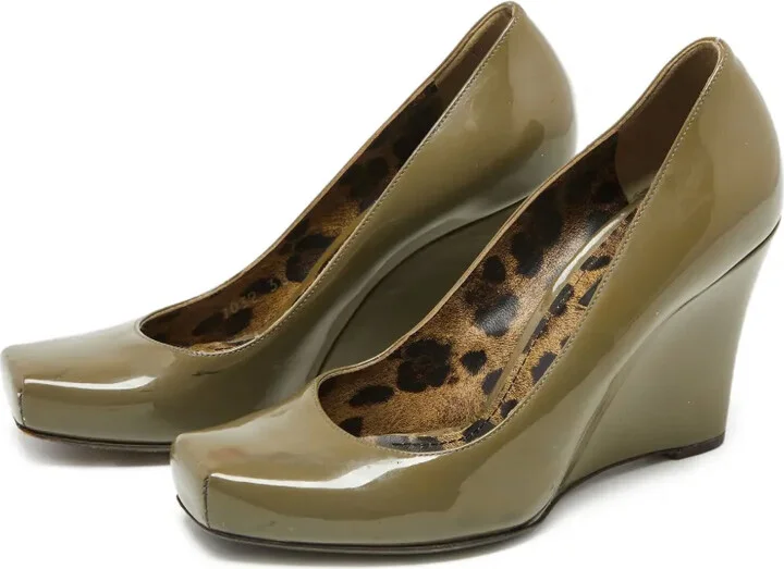 80mm Patent Leather Wedge Pumps - Image 2