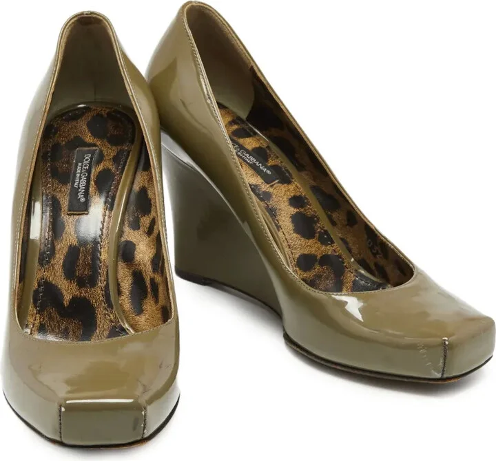 80mm Patent Leather Wedge Pumps - Image 3
