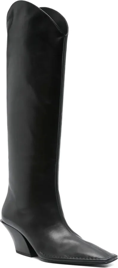 80mm Pointed-Toe Calf Leather Boots - Image 2