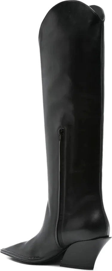 80mm Pointed-Toe Calf Leather Boots - Image 3