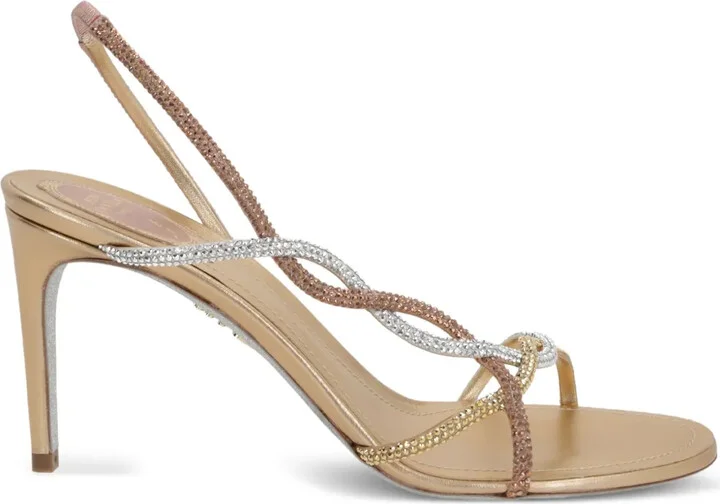80mm Rhinestone-Embellished Slingback Sandals