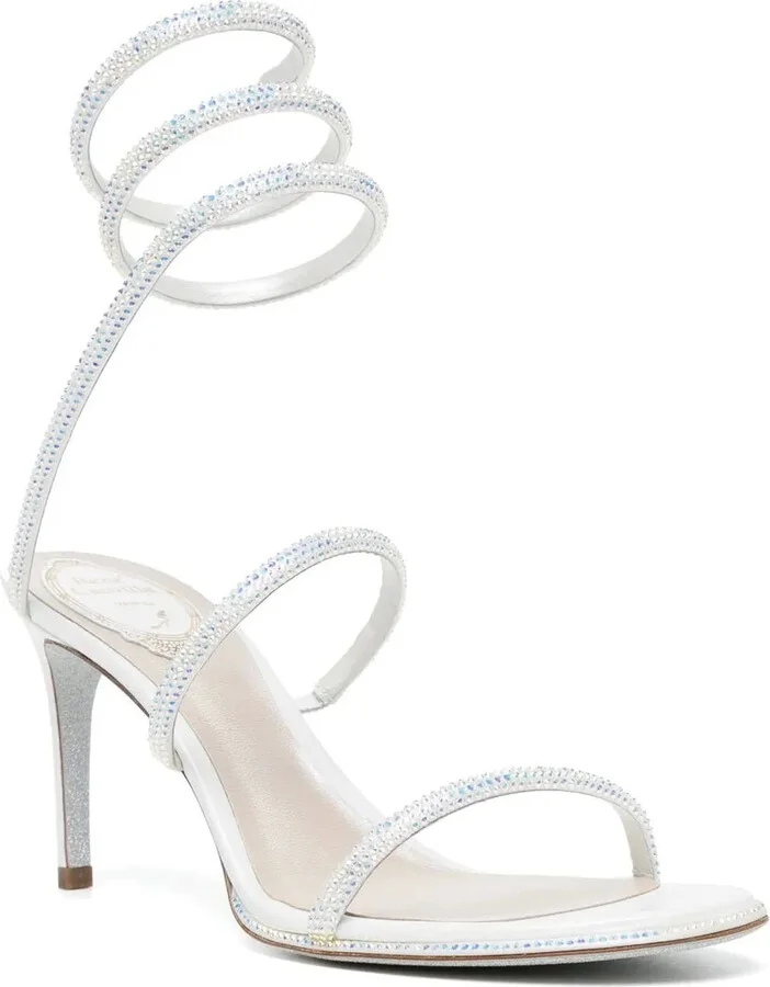 80mm Rhinestone Strappy Sandals - Image 2
