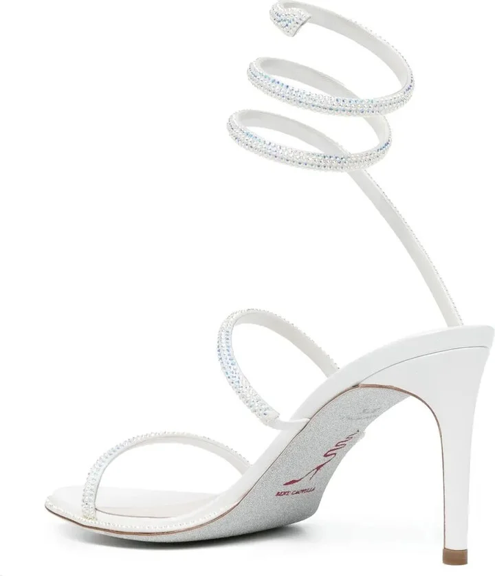 80mm Rhinestone Strappy Sandals - Image 3