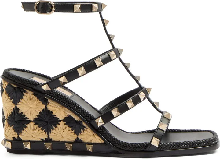 80mm Rockstud wedge sandals