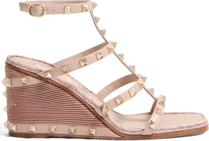 80mm Rockstud wedge sandals