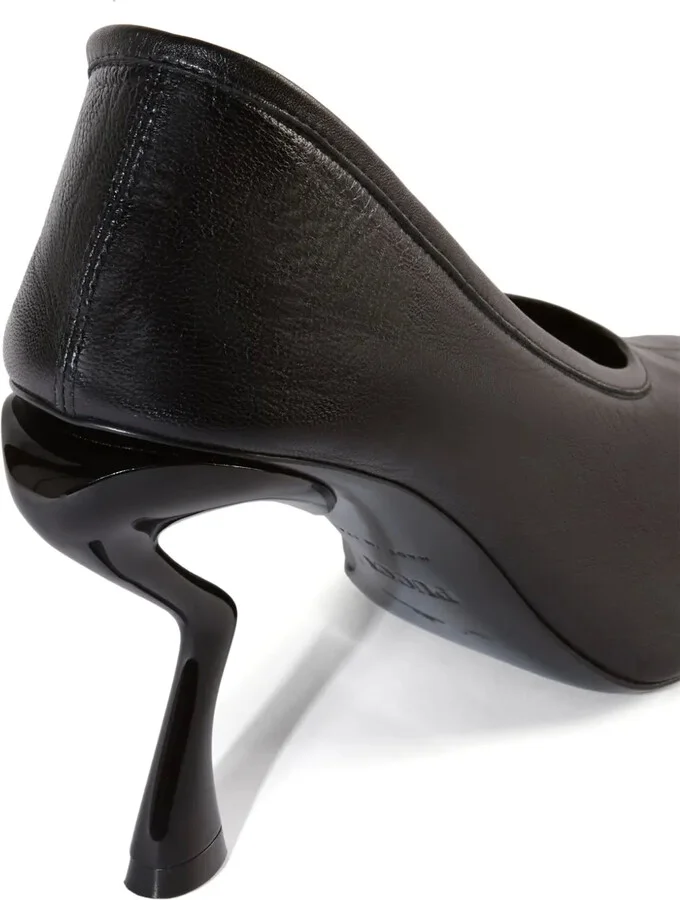 80mm Round Toe Leather Pumps - Image 3