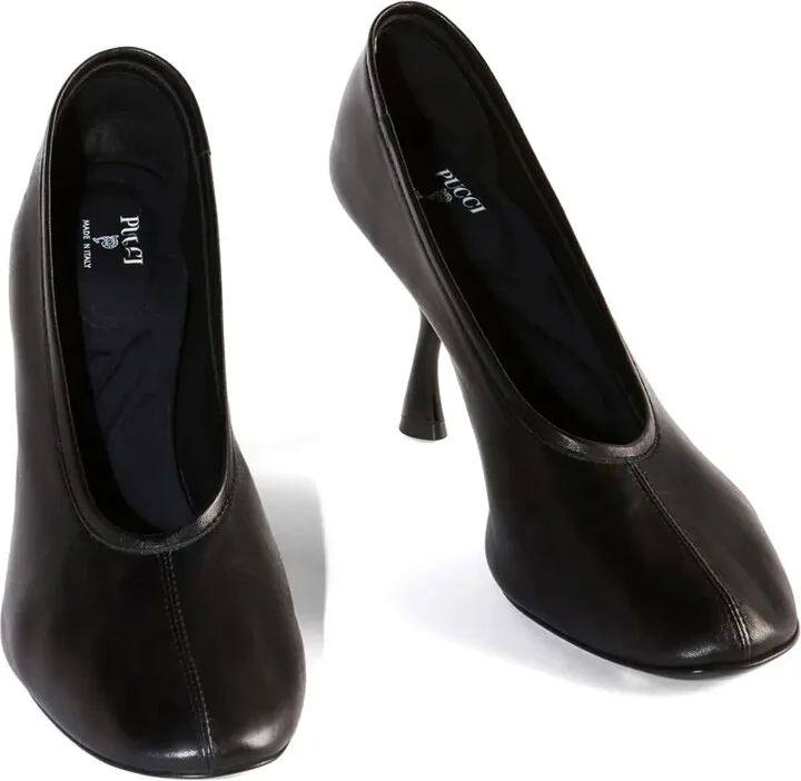 80mm Round Toe Leather Pumps - Image 5