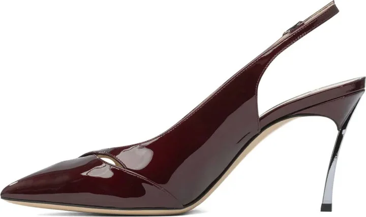 80mm Samurai Blade slingback patent-leather pumps - Image 5